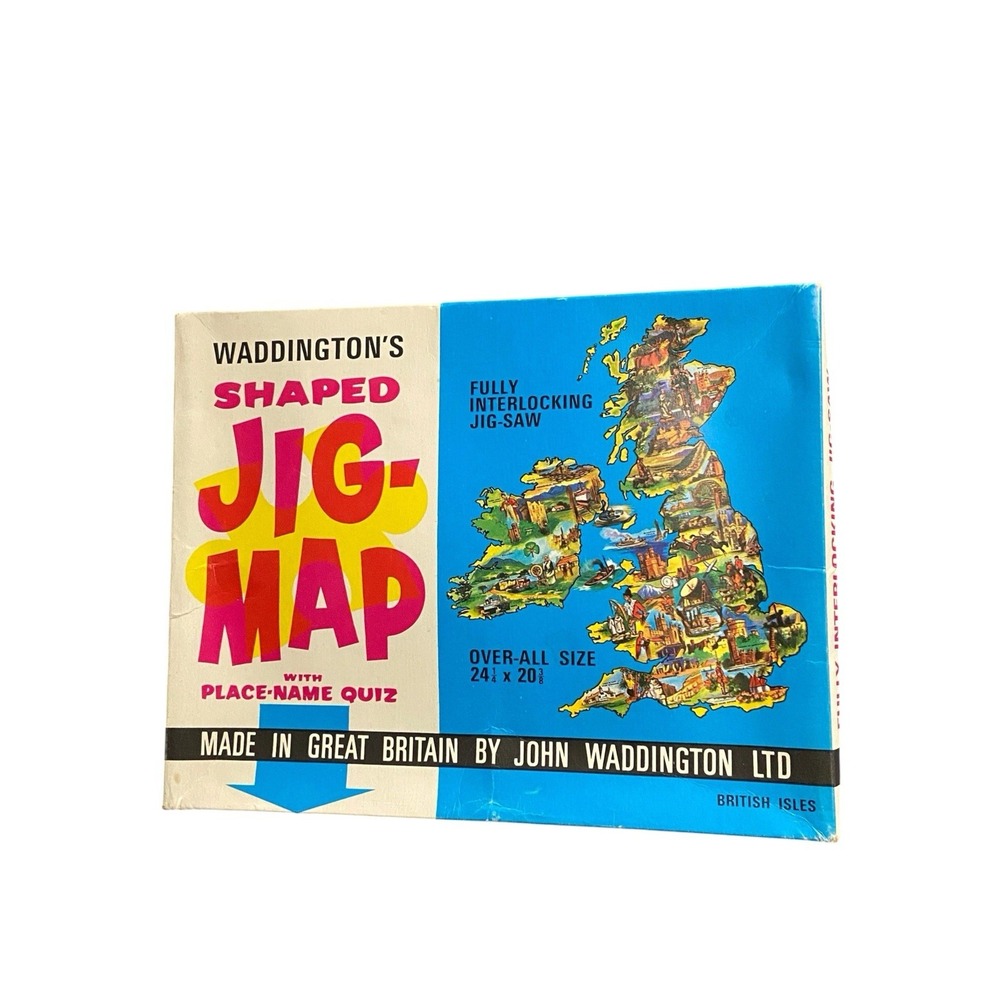 Vintage Waddington's Shaped Jig-Map British Isles Stock No 560 Complete